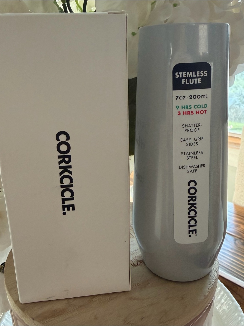 Corkcicle 7oz Stemless Flute in Unicorn Magic NEW IN BOX stainless steel cup